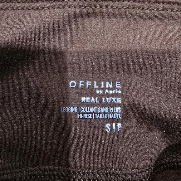 OFFLINE by Aerie Legging Women Brown Faux Leather NWT High Waisted - Picture 3 of 7